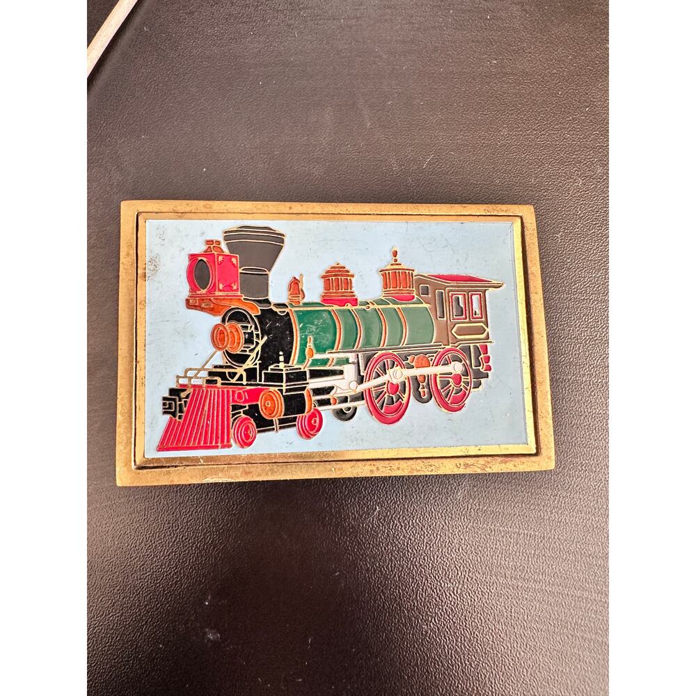 83 Vintage Stram Engine Train NAP Inc. Solid Brass F05 3.25 Belt Buckle
